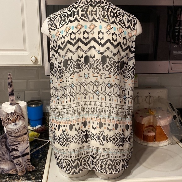 g womens Daniel Rainn casual sleeveless button up plus size shirt 1X - Picture 2 of 3